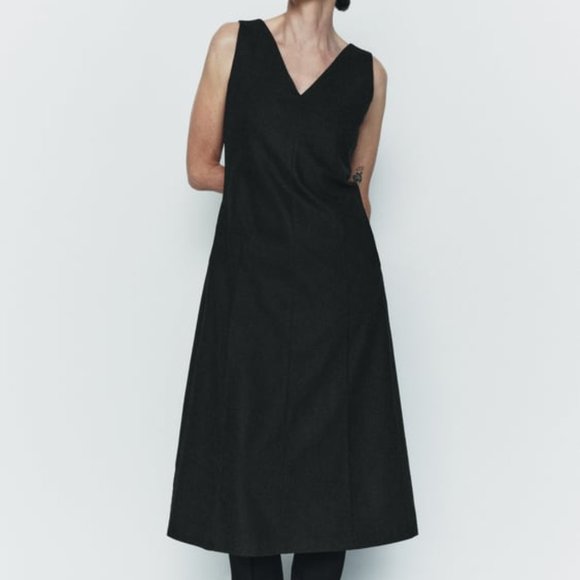 NWT ZARA WOOL BLEND SLEEVELESS DRESS ZW COLLECTION S, M - Picture 1 of 9